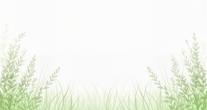 Delicate green foliage and grasses form a subtle botanical border
