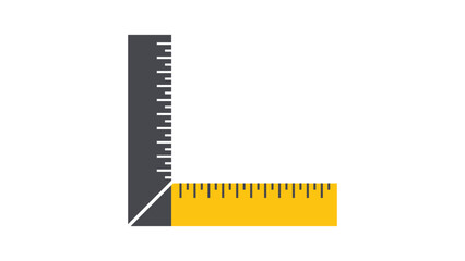 Professional framing square vector icon illustration for carpentry and architectural design. Clean hand-drawn outline of a measurement tool for construction, building, and woodworking projects. © Malik