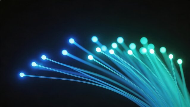 Fiber optic cables with glowing tips
