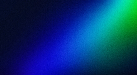 Obraz premium Abstract background with a smooth gradient transition from deep blue to vibrant green with a grainy texture