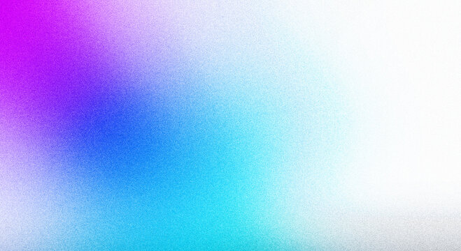 Abstract grainy gradient background with vibrant purple, blue, and cyan colors fading into a soft white texture