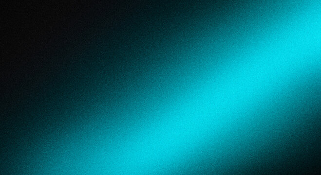 Abstract background with a diagonal beam of bright cyan light on a dark textured surface