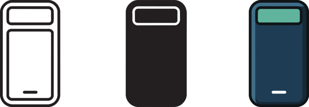Modern phone icons set styles outline solid and colored with mobile phone icon mobile smartphone