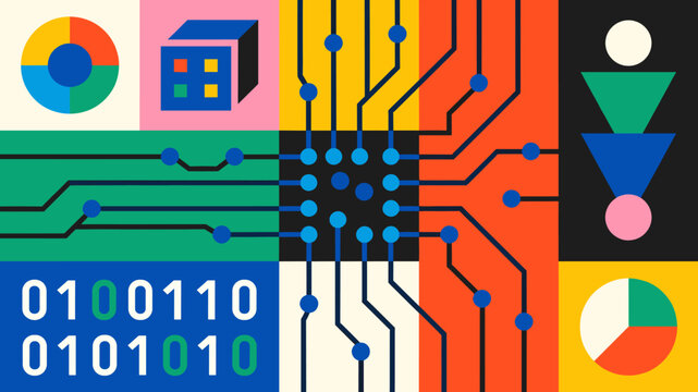 A minimalist abstract blue background featuring white binary digits, perfect for technology and cybersecurity concepts.