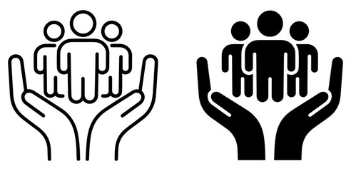 Obraz premium community support hands icon
