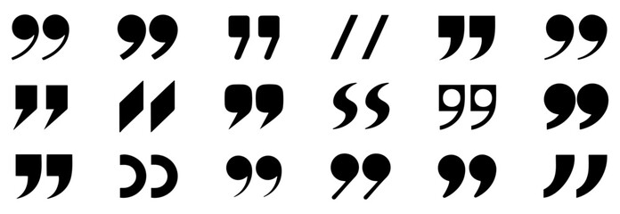 quotation marks typography icon set © graphixecho