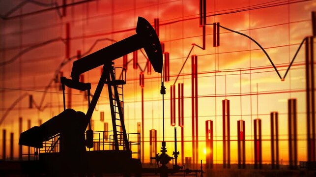 Oil platform amidst economic data highlighting rising gasoline prices and global oil industry trends	