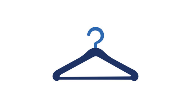 Minimalist clothes hanger vector icon illustration for fashion closet organization and laundry services, simple black line art design for retail apparel storage and wardrobe management.