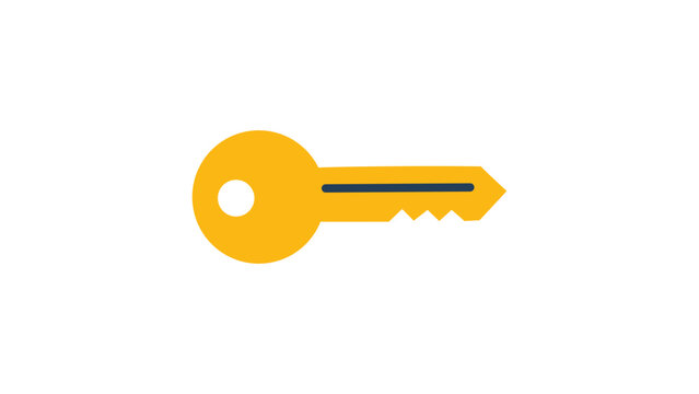 Modern security key vector icon illustration with a clean minimalist line art design, ideal for digital access concepts, property management symbols, and house lock metaphors in a scalable format.