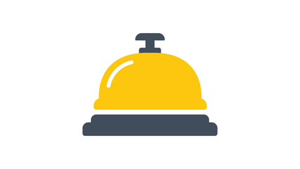 Fototapeta premium Professional minimalist desk bell vector icon illustration featuring a clean hand-drawn outline for service reception, hospitality, and customer assistance concepts in a scalable graphic format.