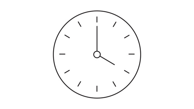Classic wall clock vector icon with a customizable editable stroke, perfect for time management illustration, schedule planning, countdown deadline symbols, and household interior design graphics.