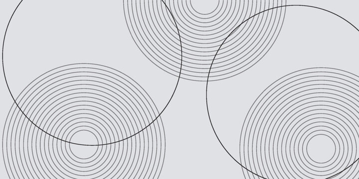 Minimalist gray background with subtle circular patterns. The gray background features smooth textures and repeating gray concentric circles. Circle pattern background vector. Light background.