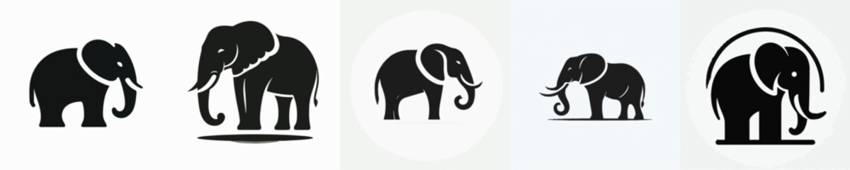 Fototapeta premium Elephant Silhouette Vector Illustration