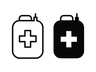 Fototapeta premium First aid kit icons black and white Vector
