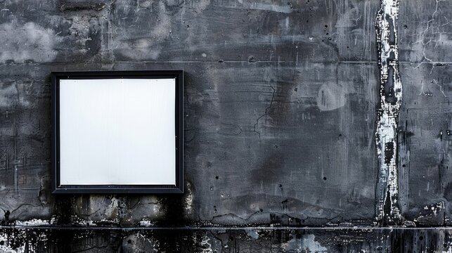 The Void Beckons: An Empty Frame on a Concrete Wall