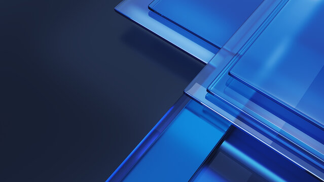Abstract blue glass geometric background modern corporate technology design