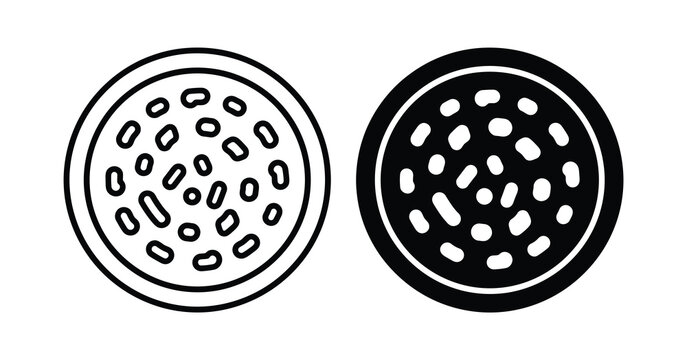 Black and white round icons with oval holes Vector