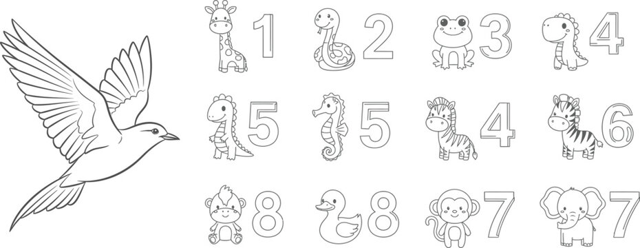 Bird flight and symbolic representations in sketch style