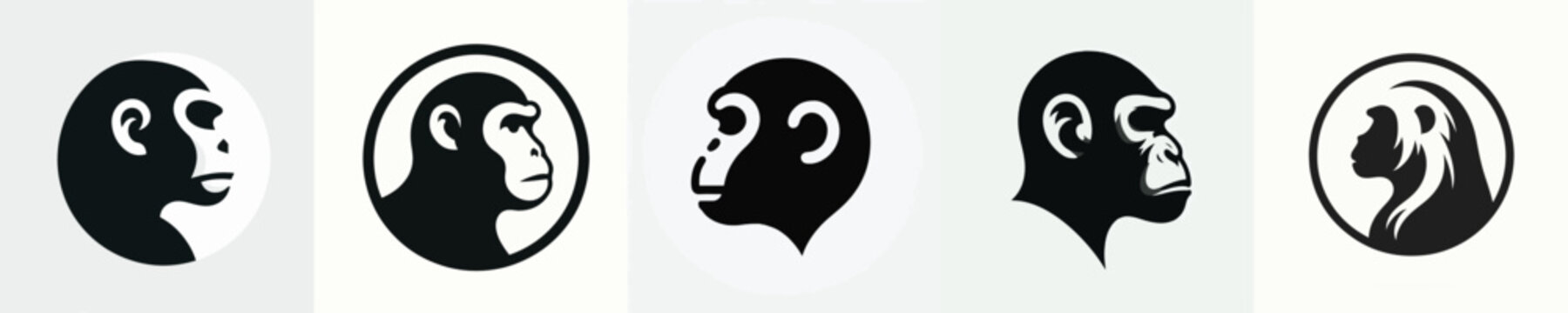 Apes Silhouette Vector Illustration