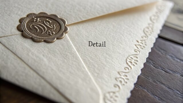 Elegant Seal on Cream Envelope with Intricate Design Detail