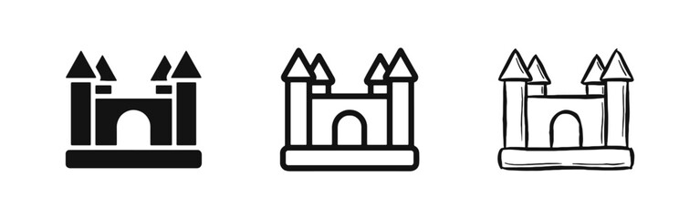 Obraz premium Castle Tower Architecture Icon Fortress Symbol for Play Games and History Design
