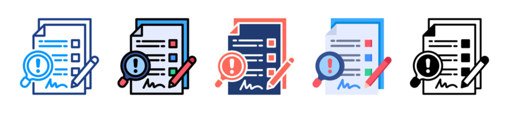 Case Report Icon Sheet Multiple Style Collection 