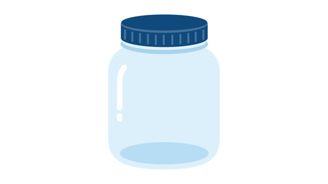 Vivid minimalist vector icon of a classic glass storage jar with a lid, perfect for pantry organization and kitchen storage concepts, presented as a clean hand-drawn line art illustration.