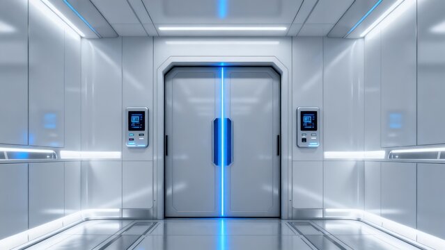 Futuristic elevator interior