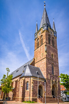 Neo-Gothic catholic church built in 1905, Reilingen, Germany