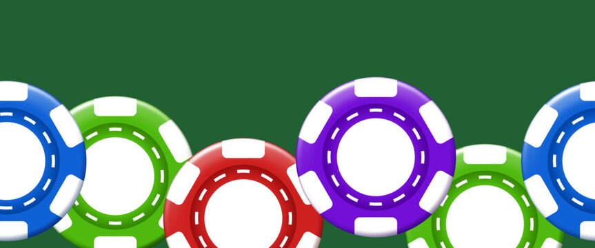 Chips seamless border. Vector 3D background.
