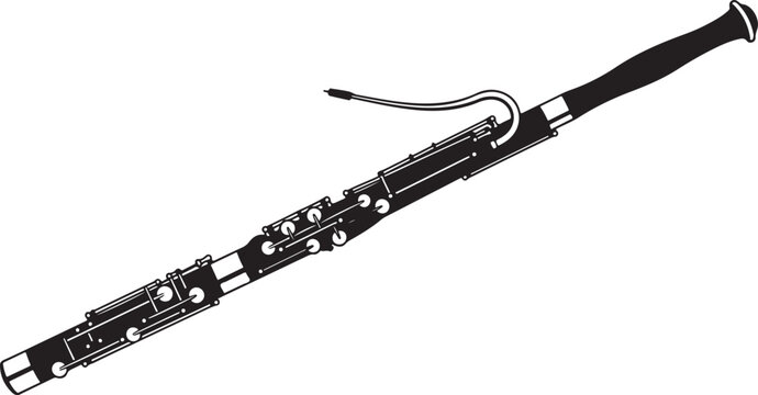 black, musical instrument, bassoon, woodwind, classical