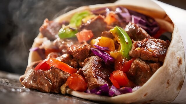 Delicious beef burrito filling.