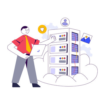 Modern design illustration of server manager 