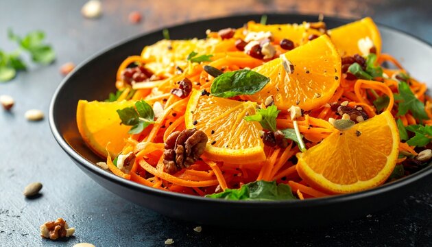 Karotten-Salat mit Orange & N&uuml;ssen