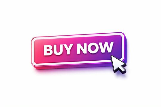 Vibrant buy now button with a cursor pointer for online shopping
