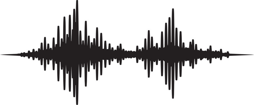 Sound wave, audio signal, waveform illustration, vector graphic