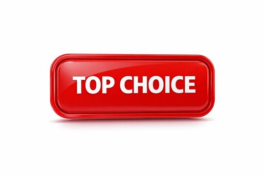 Red button labeled top choice with a glossy finish