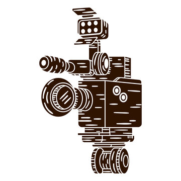 Movie camera detailed cut out