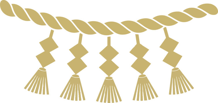 Japanese Shimenawa Rope Decoration Set &ndash; Traditional Sacred Ornament Vector Collection