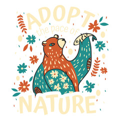 Fototapeta premium Adopt the peace of nature bear