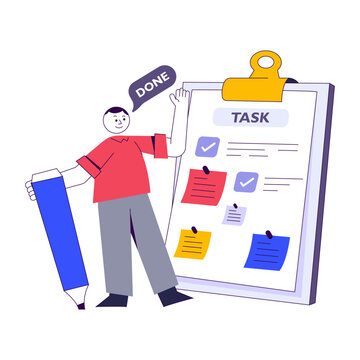 Modern design illustration of task plan