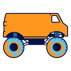 Orange monster truck simple drawing © Vexels