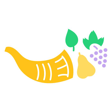 Thanksgiving cornucopia with fruit