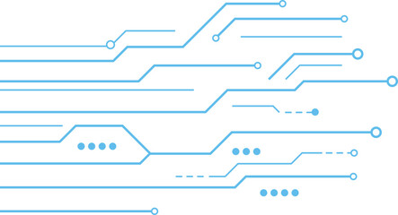 Obraz premium Technology Circuit Board Line Pattern Minimal Blue Digital Background Vector
