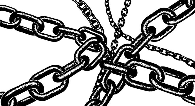 Intertwined Metal Chains Abstract Pattern