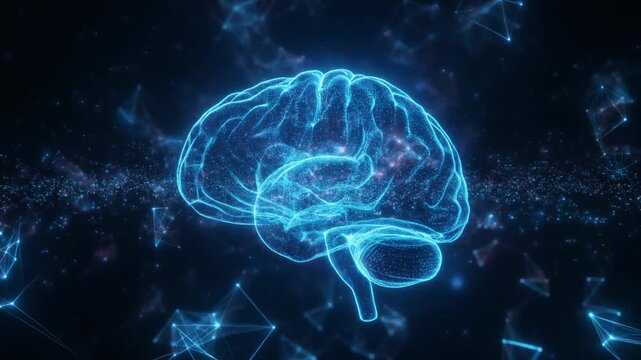Futuristic AI Neural Network Brain Loop Animation