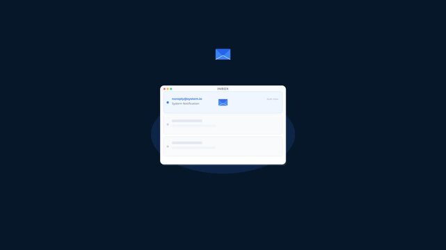 Animated computer window interface populating with data icons