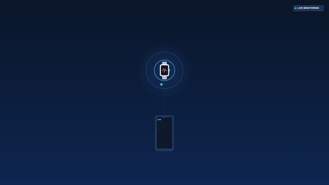 Smartwatch and Phone Data Synchronization Animation