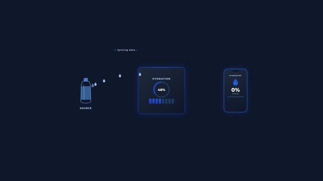 Smart Hydration App UI Animation Tracking Daily Water Intake