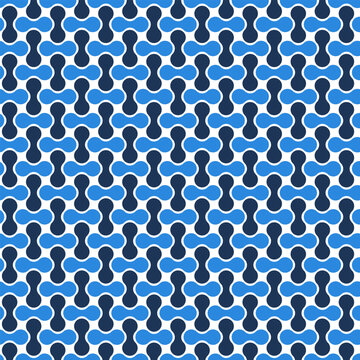 Modern Geometric Seamless Pattern Design | Abstract Blue Repeat Pattern for Background, Textile & Wallpaper | Patternized Vectors | Metaball Fabric, Wallpaper and Home Decor | Spoonflower 